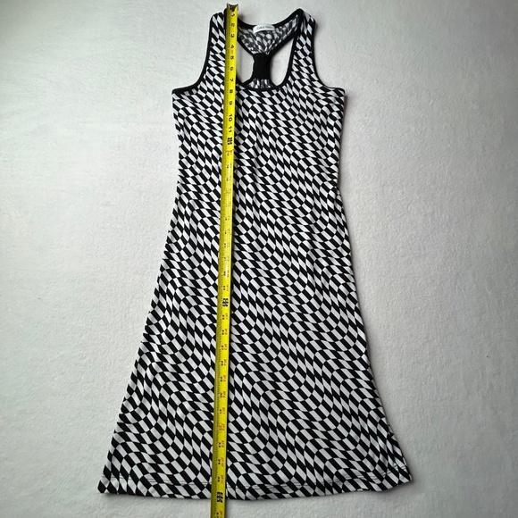 Calvin Klein Checkerboard Racing Dress Women Racer Back Small Midi - Picture 7 of 11